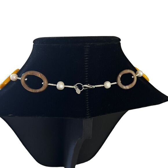 VINTAGE‎ PREMIER DESIGNS Women's Necklace 30" Genuine Freshwater Pearls & Shells - Picture 5 of 16